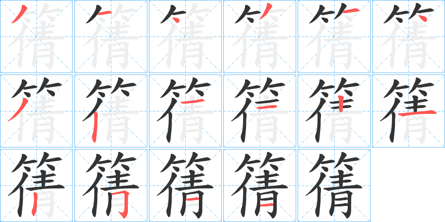 篟字的笔画顺序