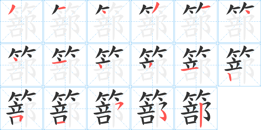 篰字的笔画顺序