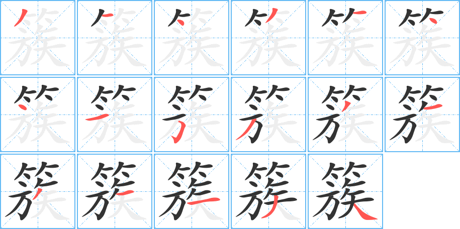 簇字的笔画顺序