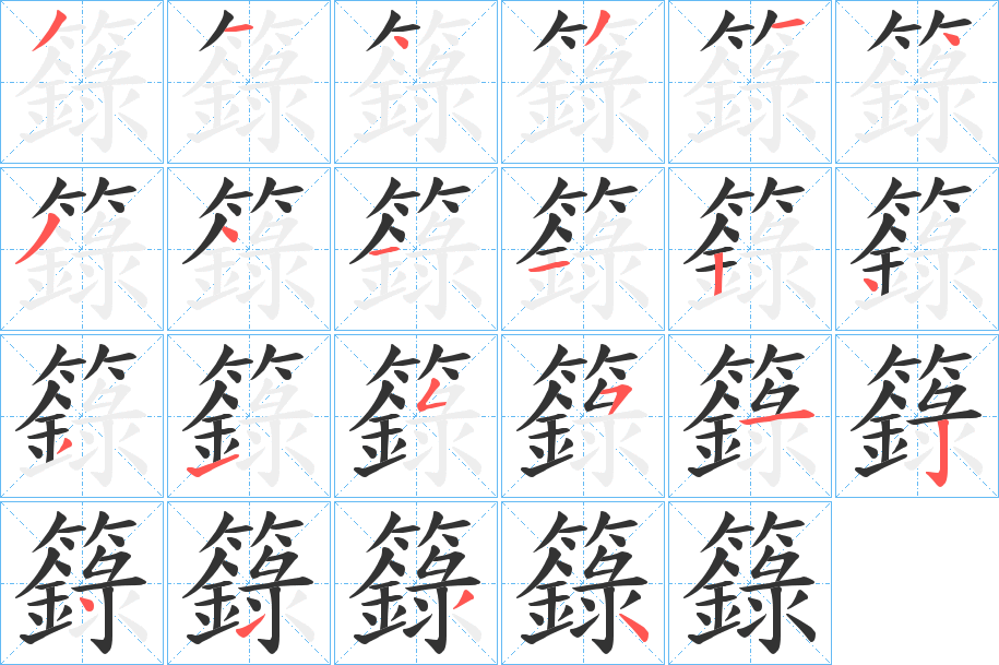 籙字的笔画顺序