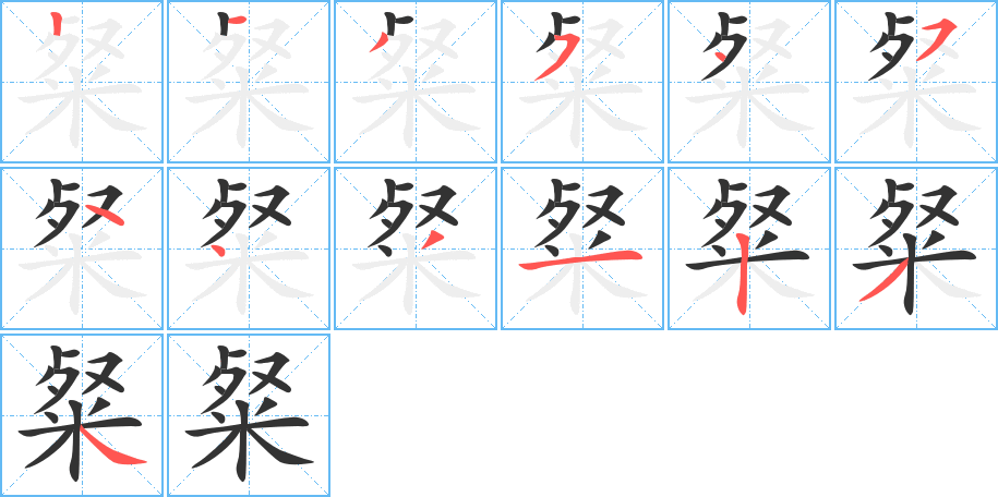 粲字的笔画顺序
