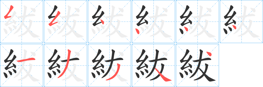 紱字的笔画顺序
