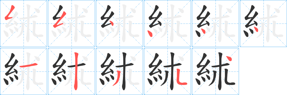 絉字的笔画顺序