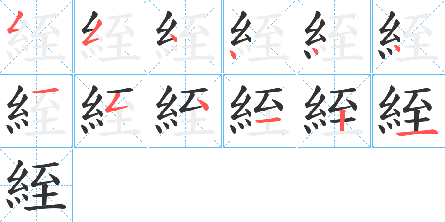絰字的笔画顺序