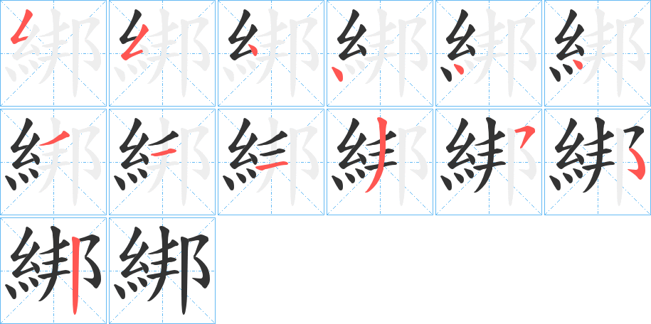 綁字的笔画顺序