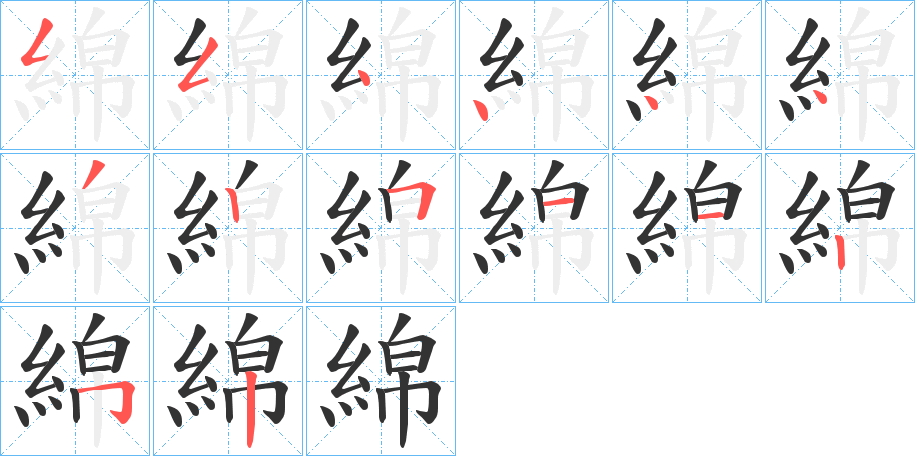 綿字的笔画顺序
