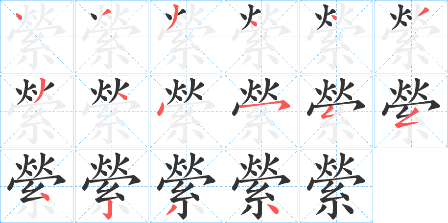 縈字的笔画顺序