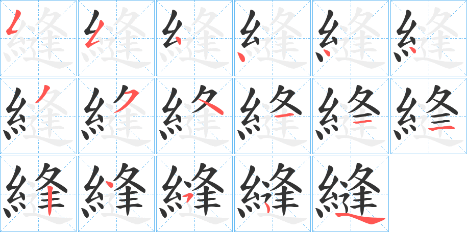 縫字的笔画顺序