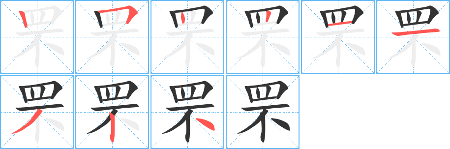 罘字的笔画顺序