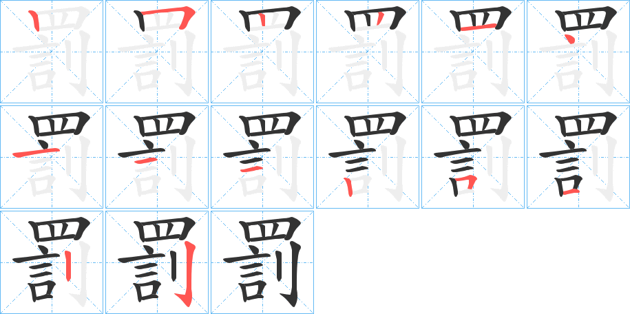 罰字的笔画顺序