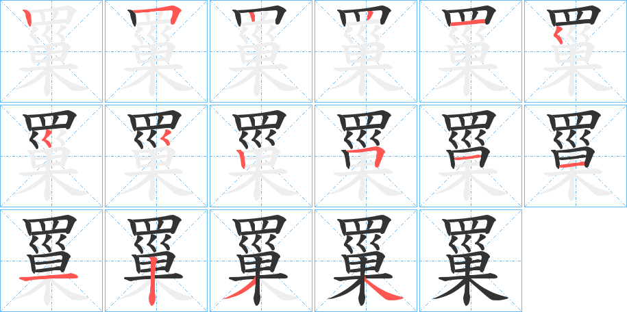 罺字的笔画顺序