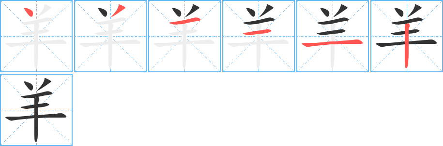 羊字的笔画顺序