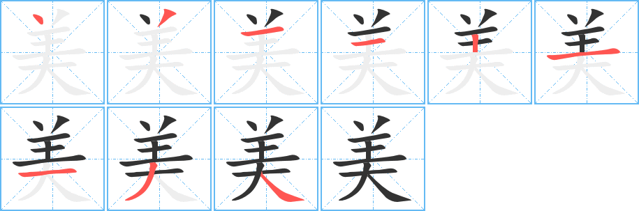 美字的笔画顺序