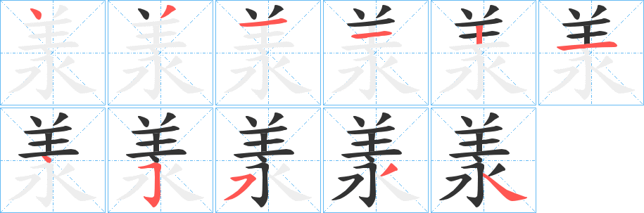 羕字的笔画顺序