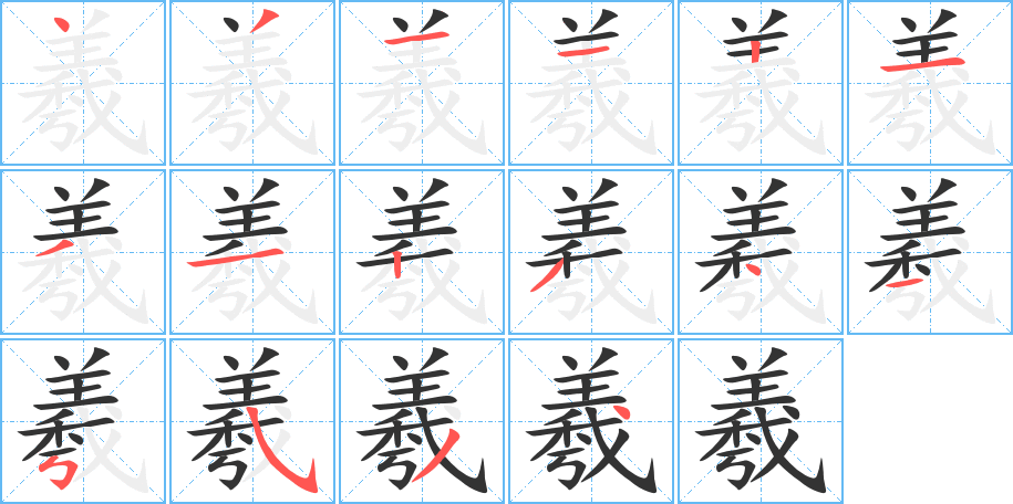 羲字的笔画顺序