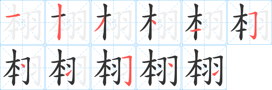 翉字的笔画顺序