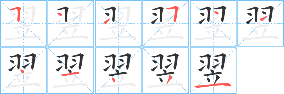 翌字的笔画顺序
