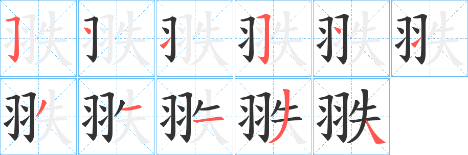翐字的笔画顺序