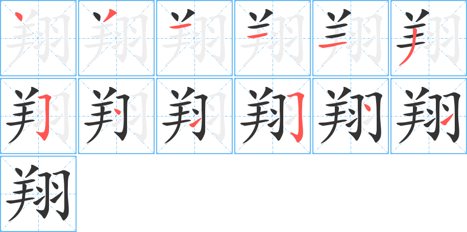 翔字的笔画顺序