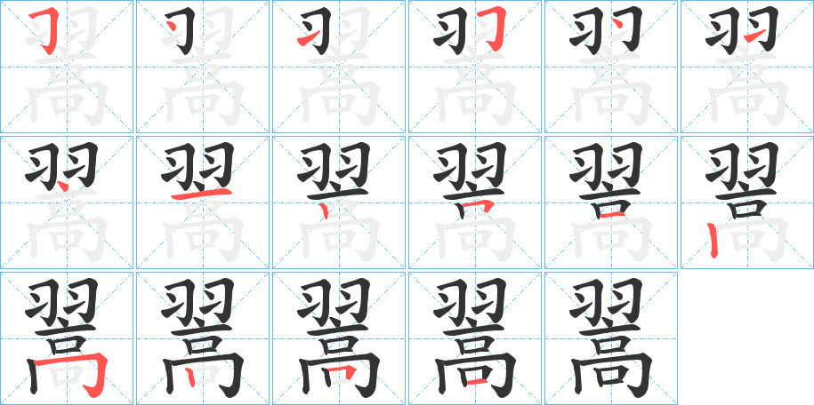 翯字的笔画顺序