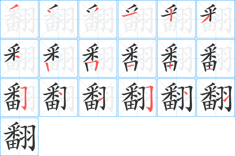 翻字的笔画顺序