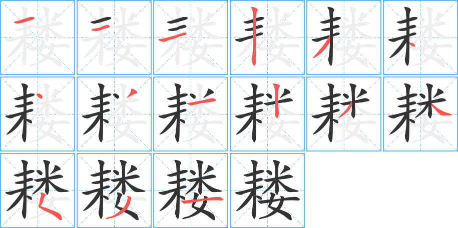 耧字的笔画顺序