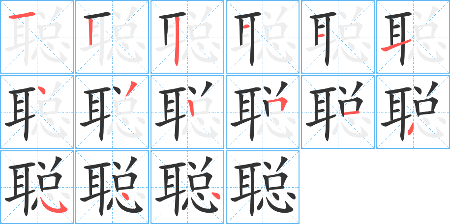 聪字的笔画顺序