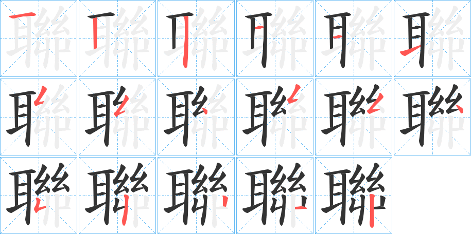 聯字的笔画顺序