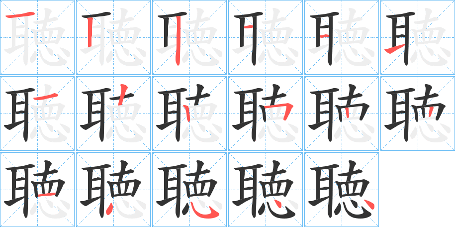 聴字的笔画顺序