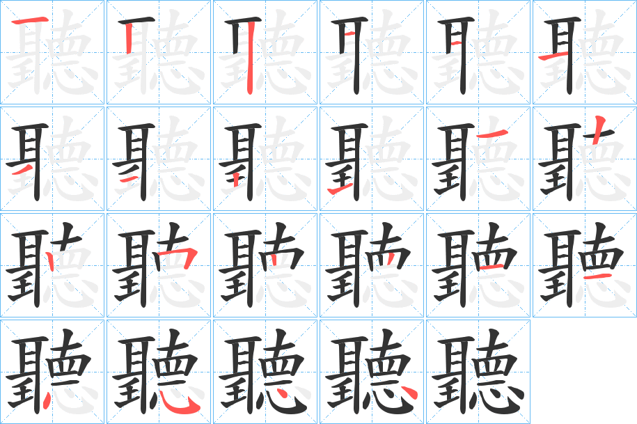 聽字的笔画顺序