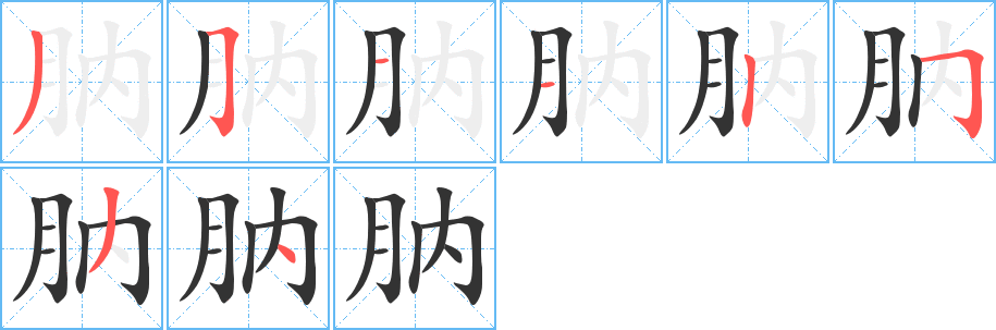 肭字的笔画顺序