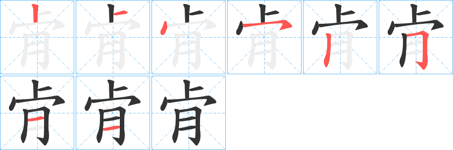 肻字的笔画顺序