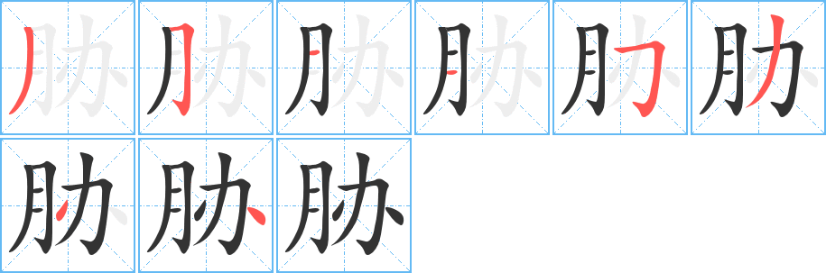 胁字的笔画顺序