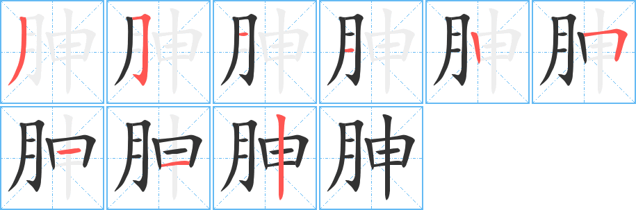 胂字的笔画顺序