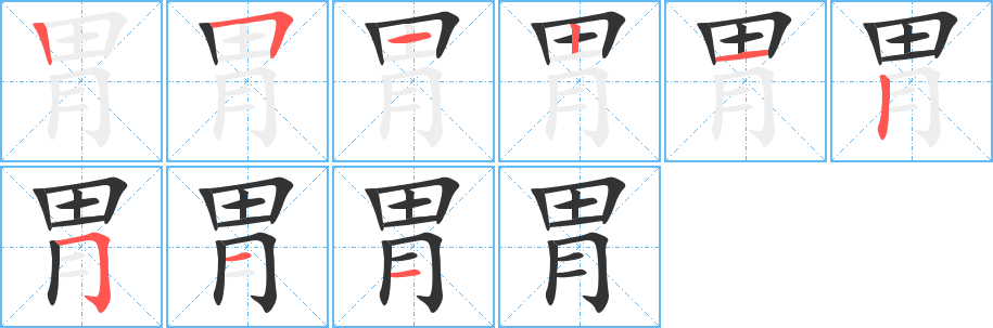 胃字的笔画顺序