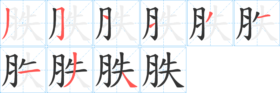 胅字的笔画顺序