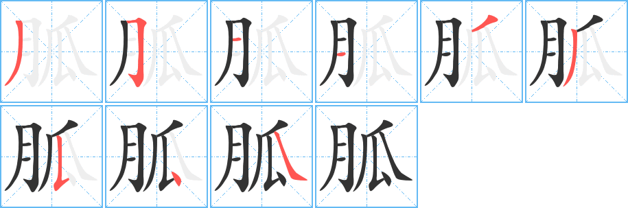 胍字的笔画顺序