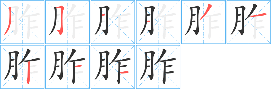 胙字的笔画顺序