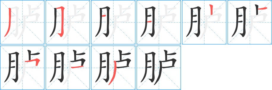 胪字的笔画顺序