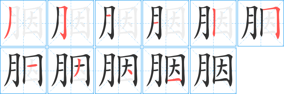 胭字的笔画顺序