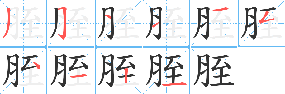 胵字的笔画顺序