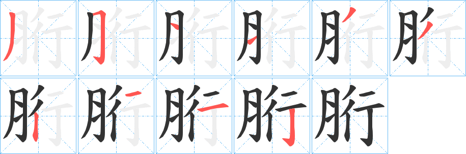 胻字的笔画顺序