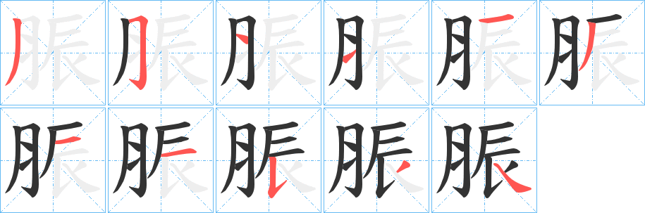 脤字的笔画顺序