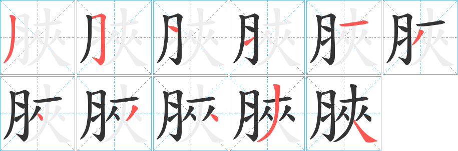 脥字的笔画顺序