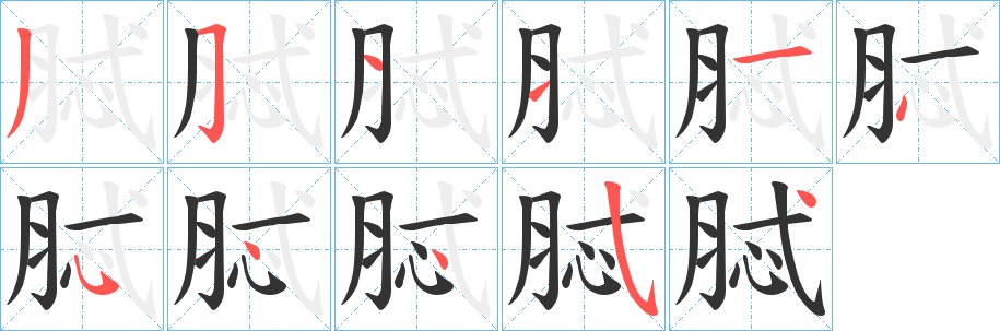 脦字的笔画顺序