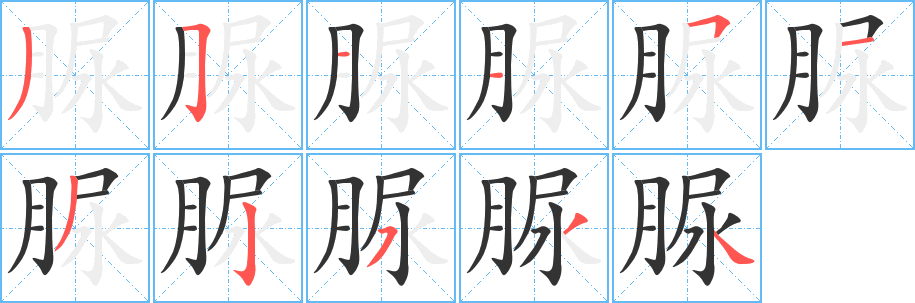 脲字的笔画顺序