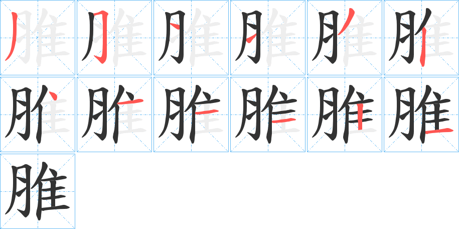 脽字的笔画顺序