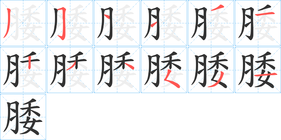 腇字的笔画顺序
