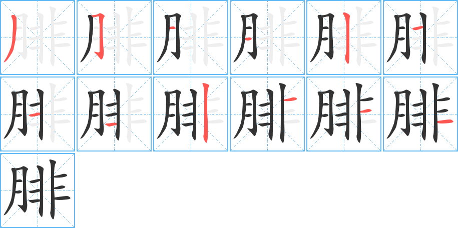 腓字的笔画顺序