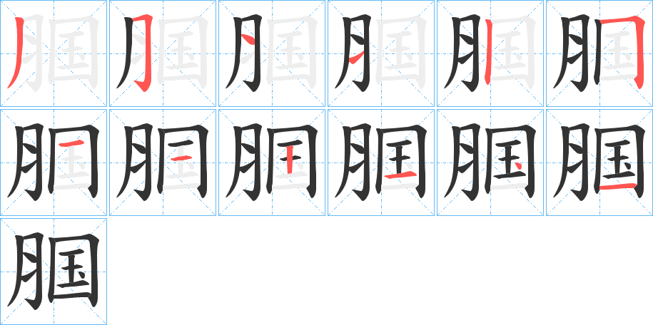 腘字的笔画顺序
